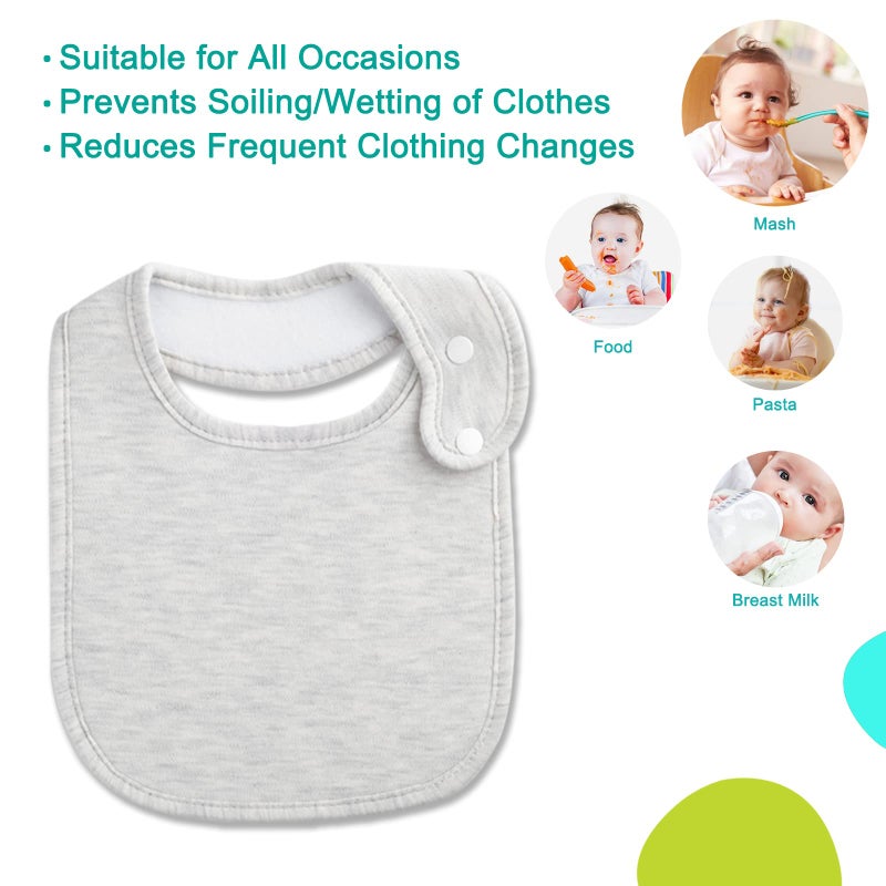 Benoxine Baby Bibs Soft and Absorbent Organic Cotton Bandana Bibs Set for Boys Girls Newborn Unisex Plain Colors 3-36 Months 12 Pcs - Image 2